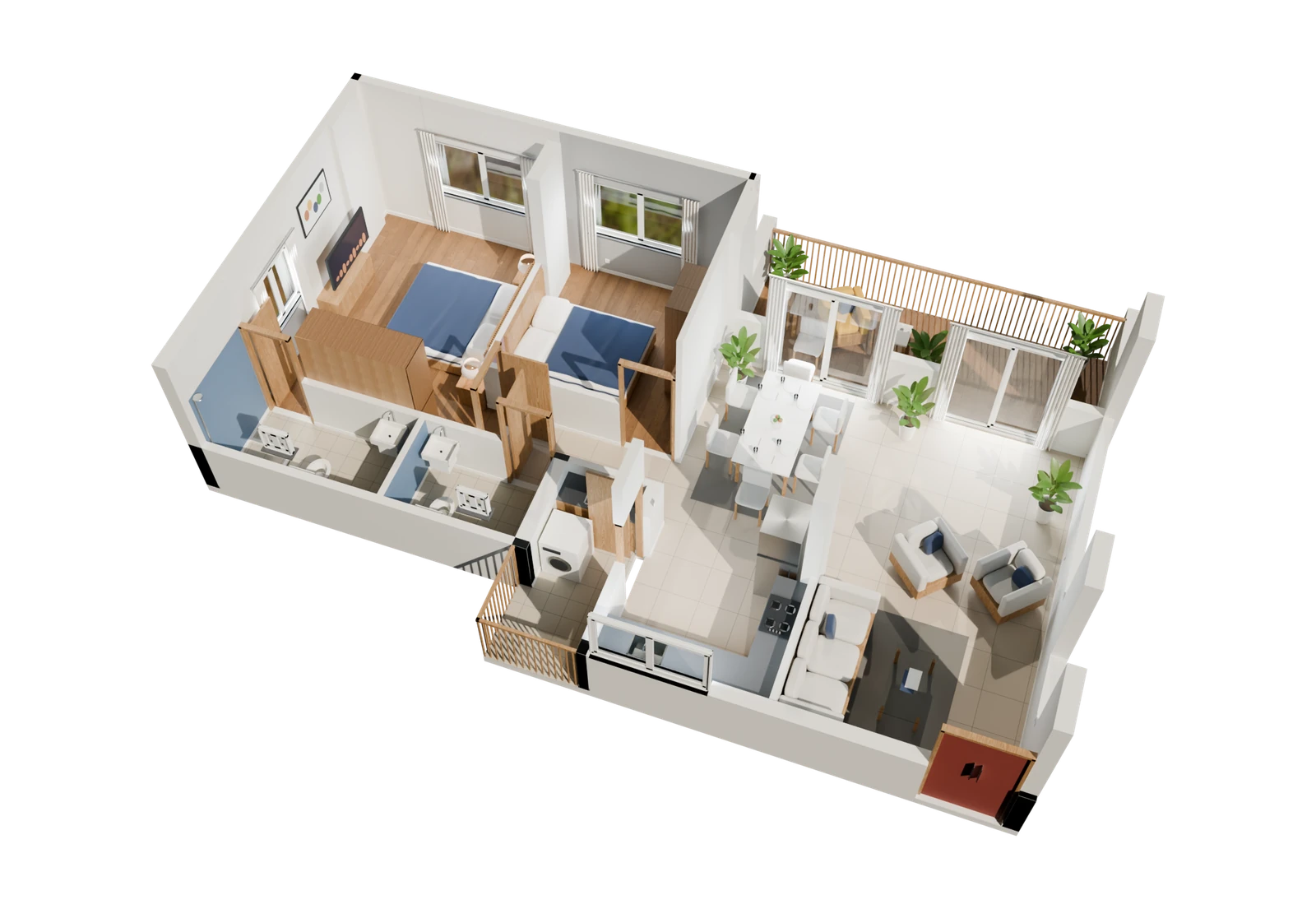 GuruVedas apartment overview showing the relationship between its rooms